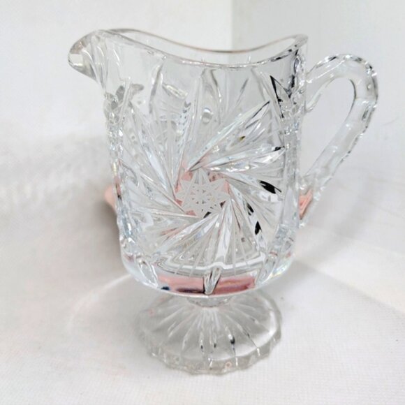 Other - Vintage Crystal Creamer Footed Pinwheel Buzzstar Please Read Description